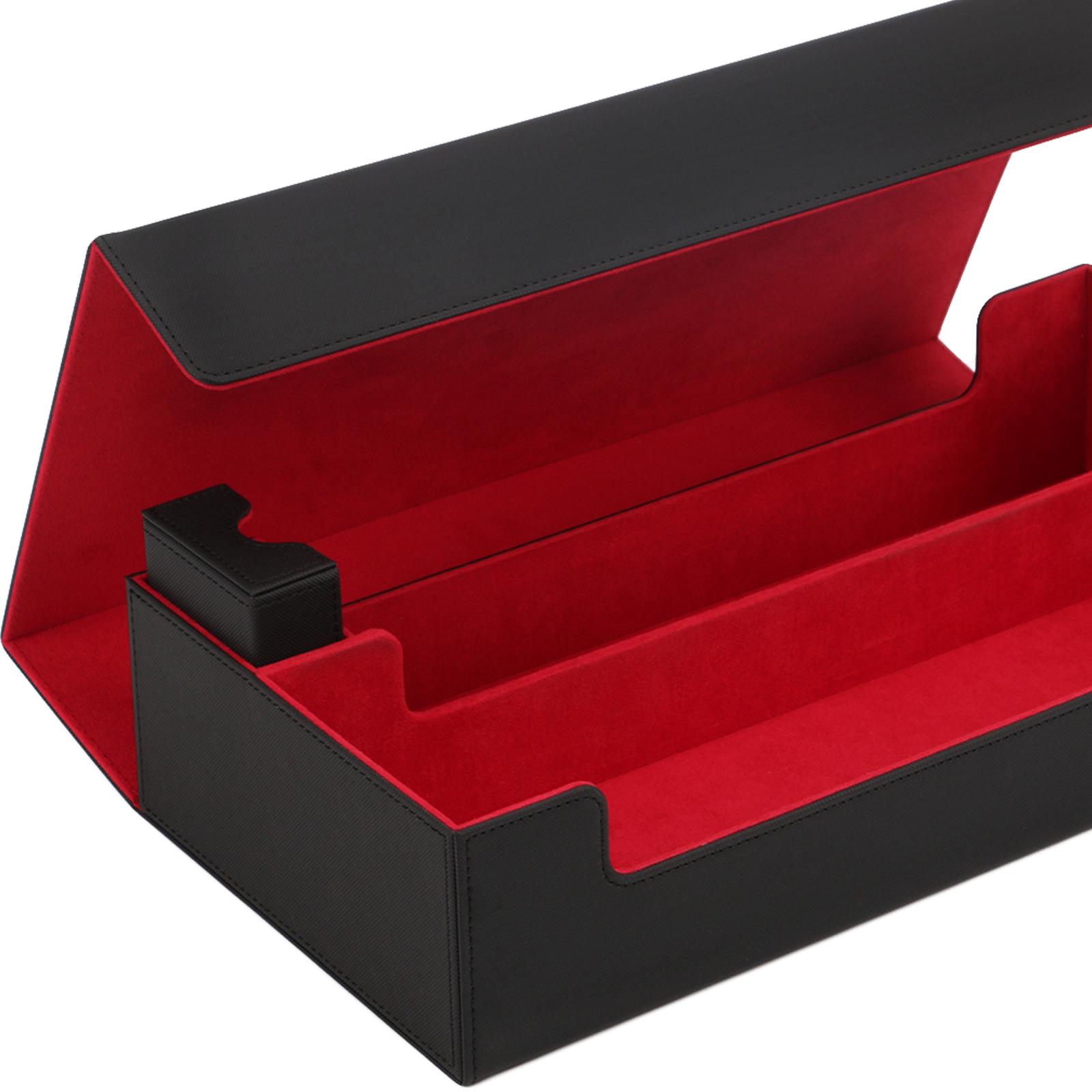 550 CARD CASE + Divider-Trading Card Deck Box 405x200x90mm Black Red