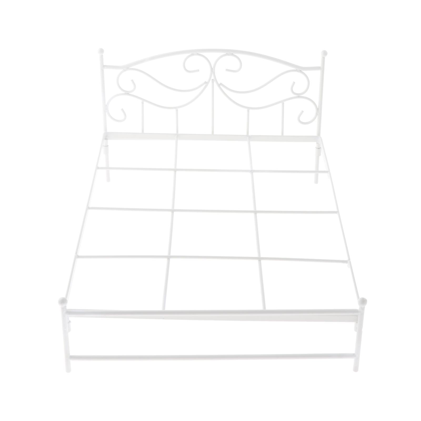 Wrought Iron Miniature Dollhouse Bed Simulation 1/6 for Dollhouse purple