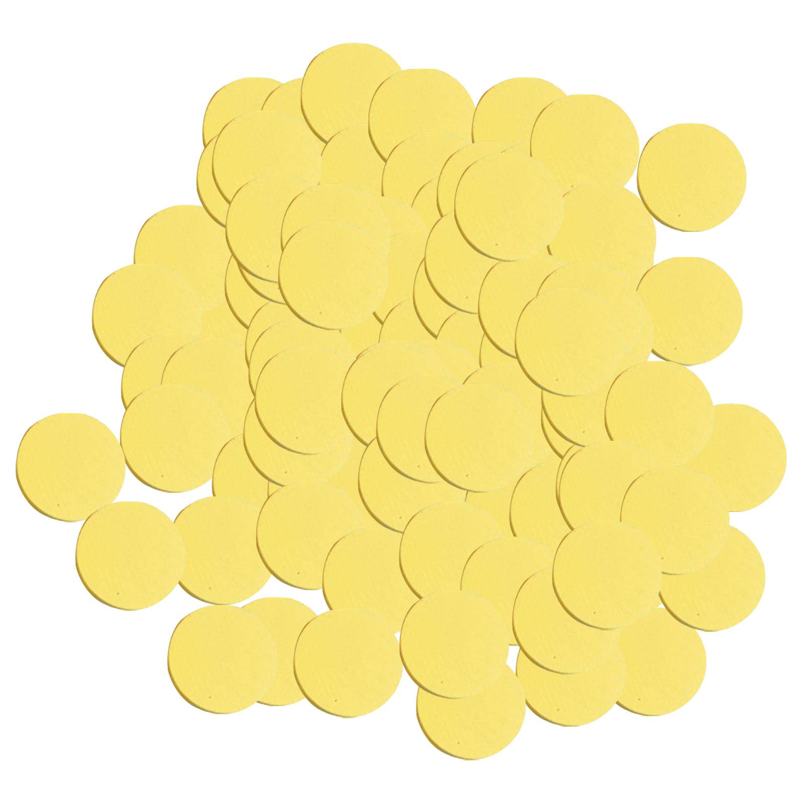 100x Round Wooden Disc Circles Wood Slices for Tokens Board Games DIY Crafts Yellow 