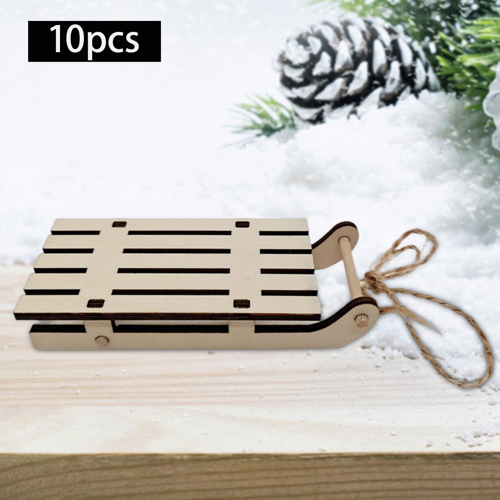 Miniature Wooden Sleighs Unique Handcrafts for Centerpiece Holiday Christmas B
