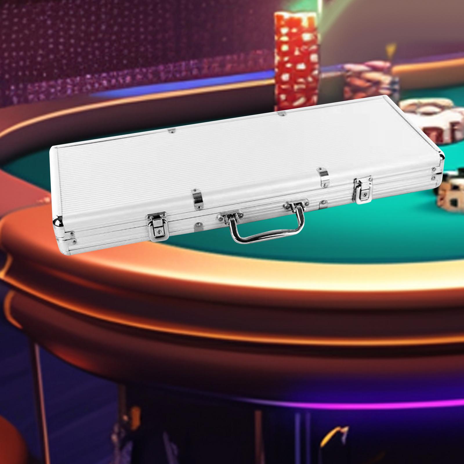 Chip Suitcase Box Aluminum Alloy Thicken High Capacity Solid Carrying Case Silver