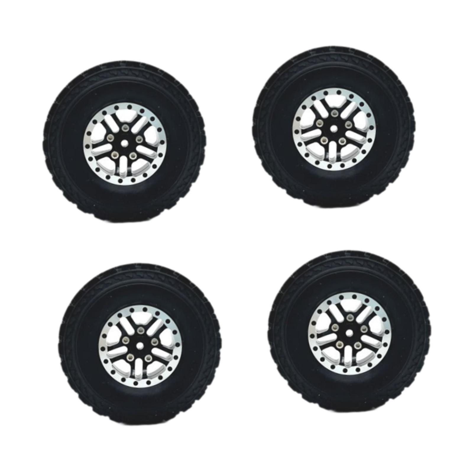 4x RC Car Tires for MN82 MN78 D90 D911/12 RC Car C14 C24 C34 C44 1/16 RC Car Black