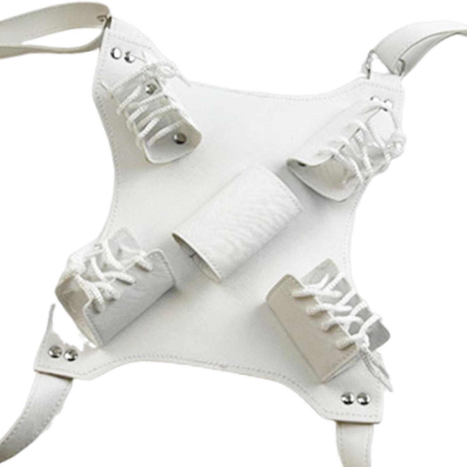 Double Shoulder Strap Knife Double Scabbard Cosplay Prop Knife Back Scabbard white