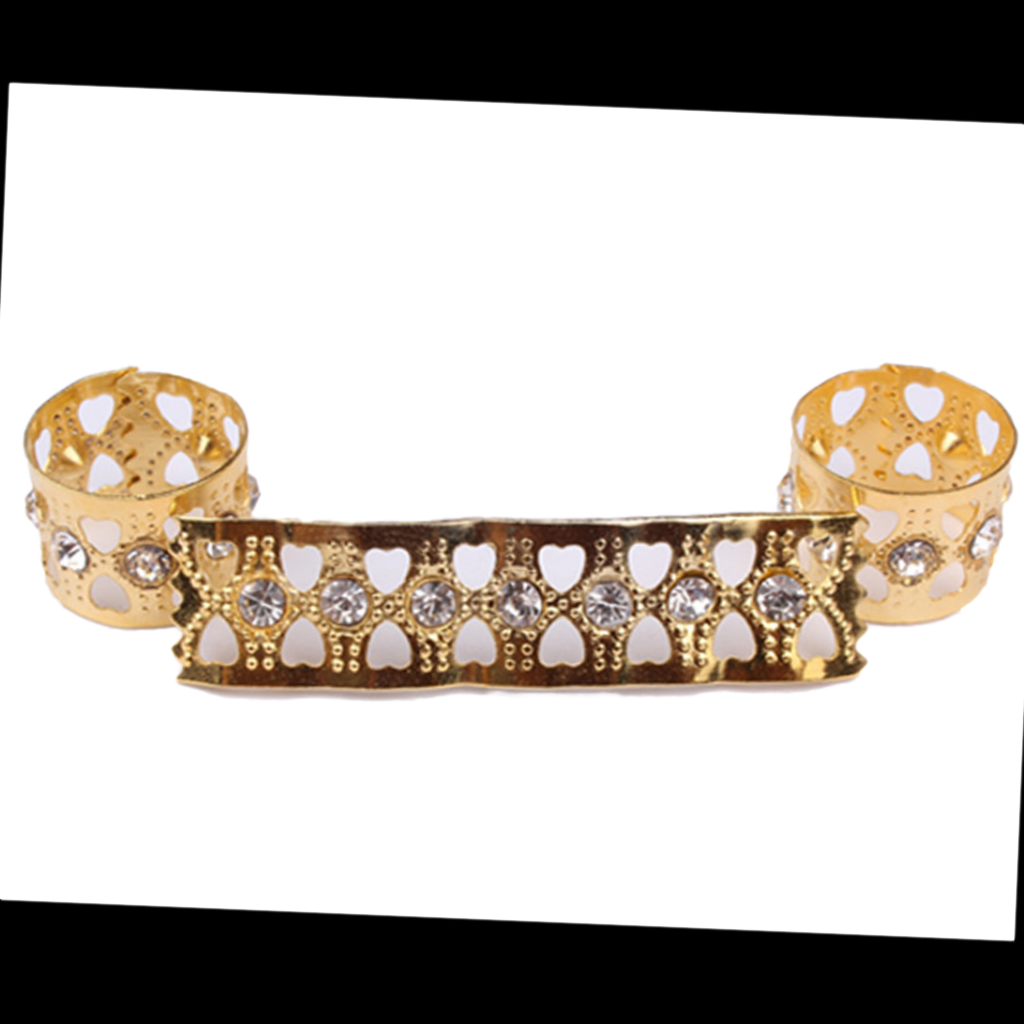 30pcs Crystal Hair Cuffs Aluminum Dreadlock Beads DIY Hairstyle Braid Golden