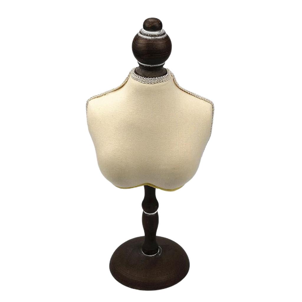 Necklace Jewelry Display Bust Stand Pendant Chain Organizer Figure Linen