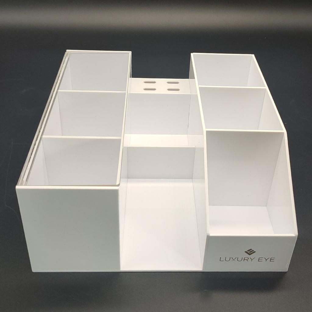 Cosmetic Organizer Eyelash Extension Tools Storage Box White Acrylic