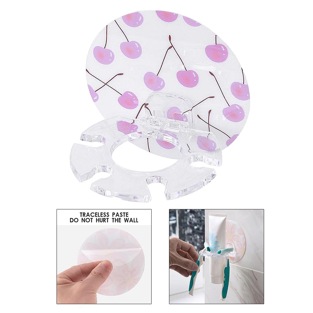 Toothbrush Holder Razor Stand Rack Toothpaste Holder  Four Slot Cherry