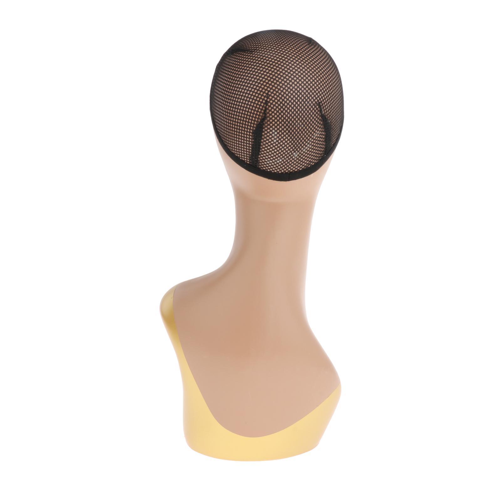 Plastic Female Display Mannequin Head Dummy Wig Stand Golden