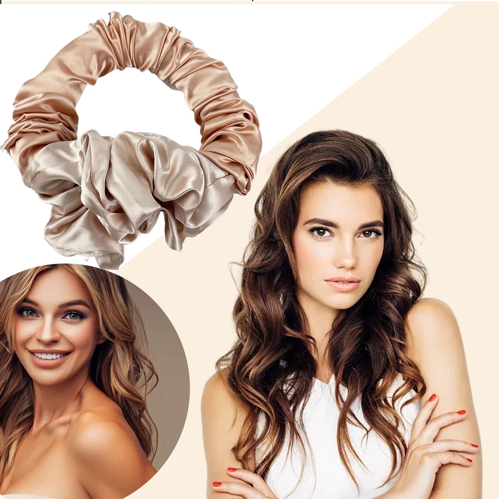 Heatless Curling Rod Hair Roller Curling Ribbon Long Hair Hair Styling Gold