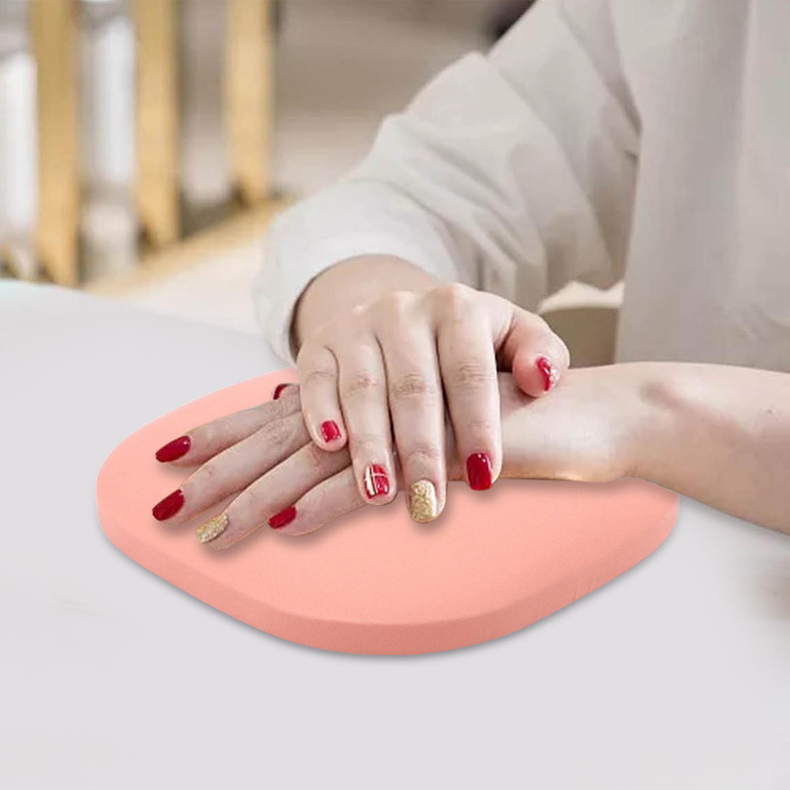 Manicure Nail Art Hand Cushion Pillow PU Leather Stylish Appearance Reusable Pink