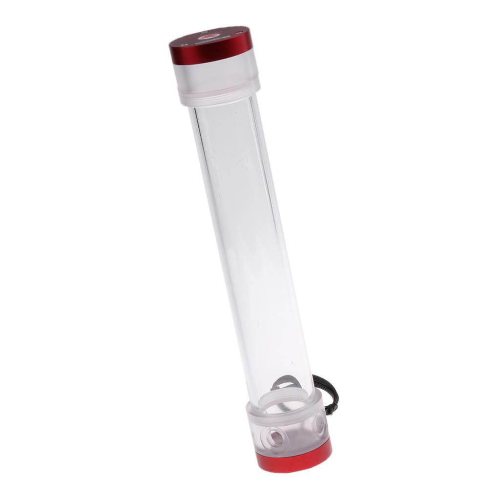 50MM Computer Water Cooling Cylinder Reservoir Tank With RGB Remote Red