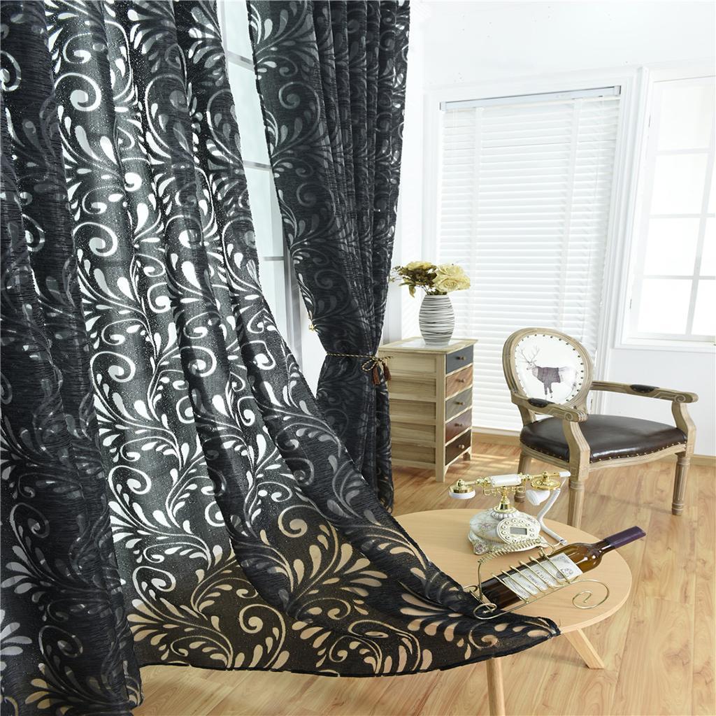 Semi Elegant Sheer Fenster Vorhänge Gaze Spitze Panel für