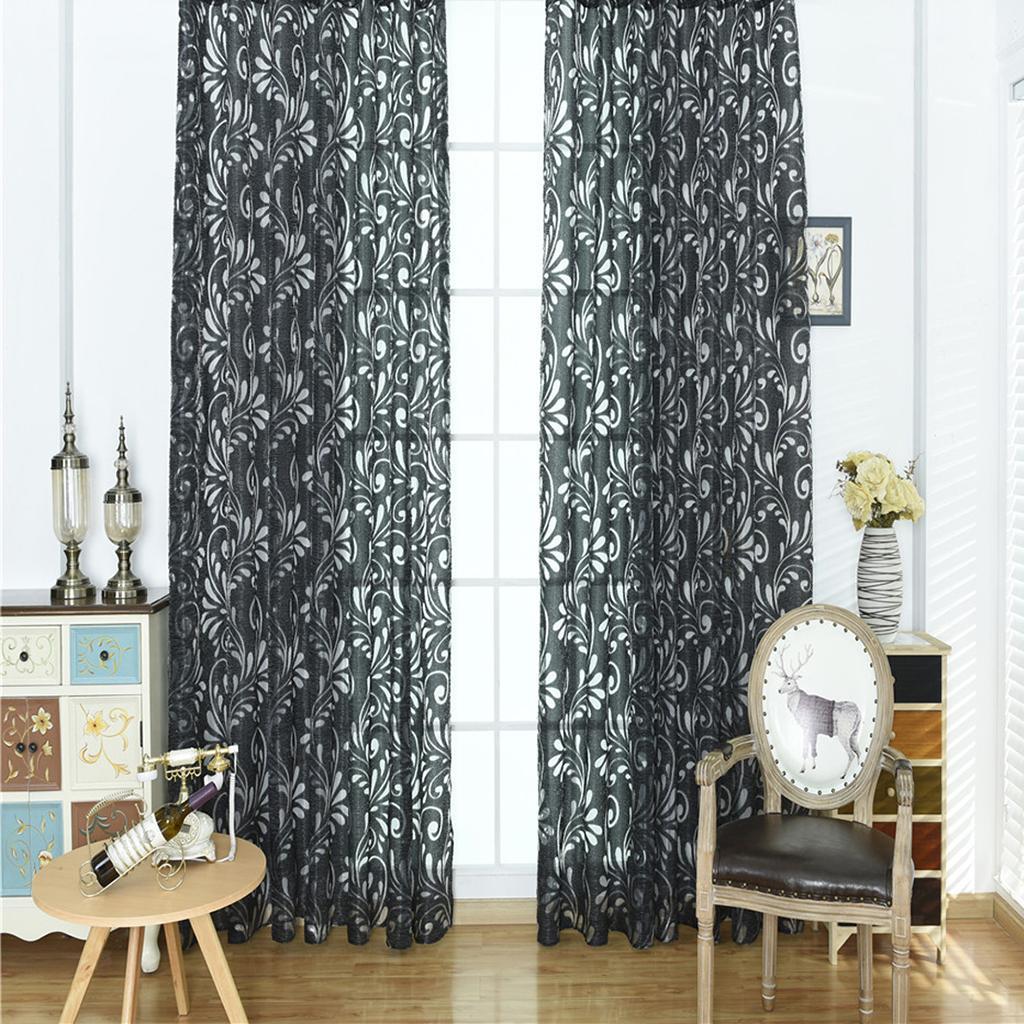 Gaze Elegante Blumenmuster durchFenster Vorhang