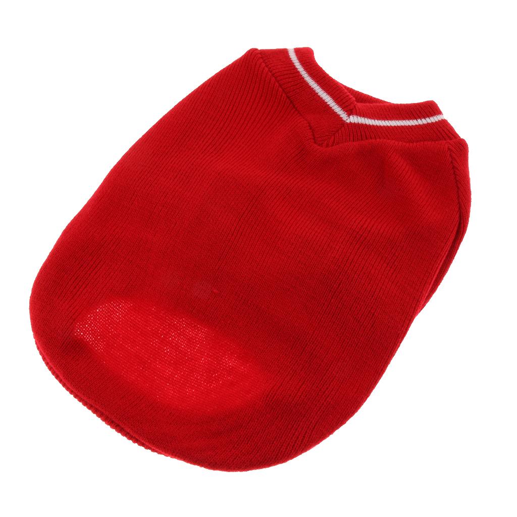 Pet Dog Knitted Sweater Winter Warm Puppy Clothes Dog Costume Red M