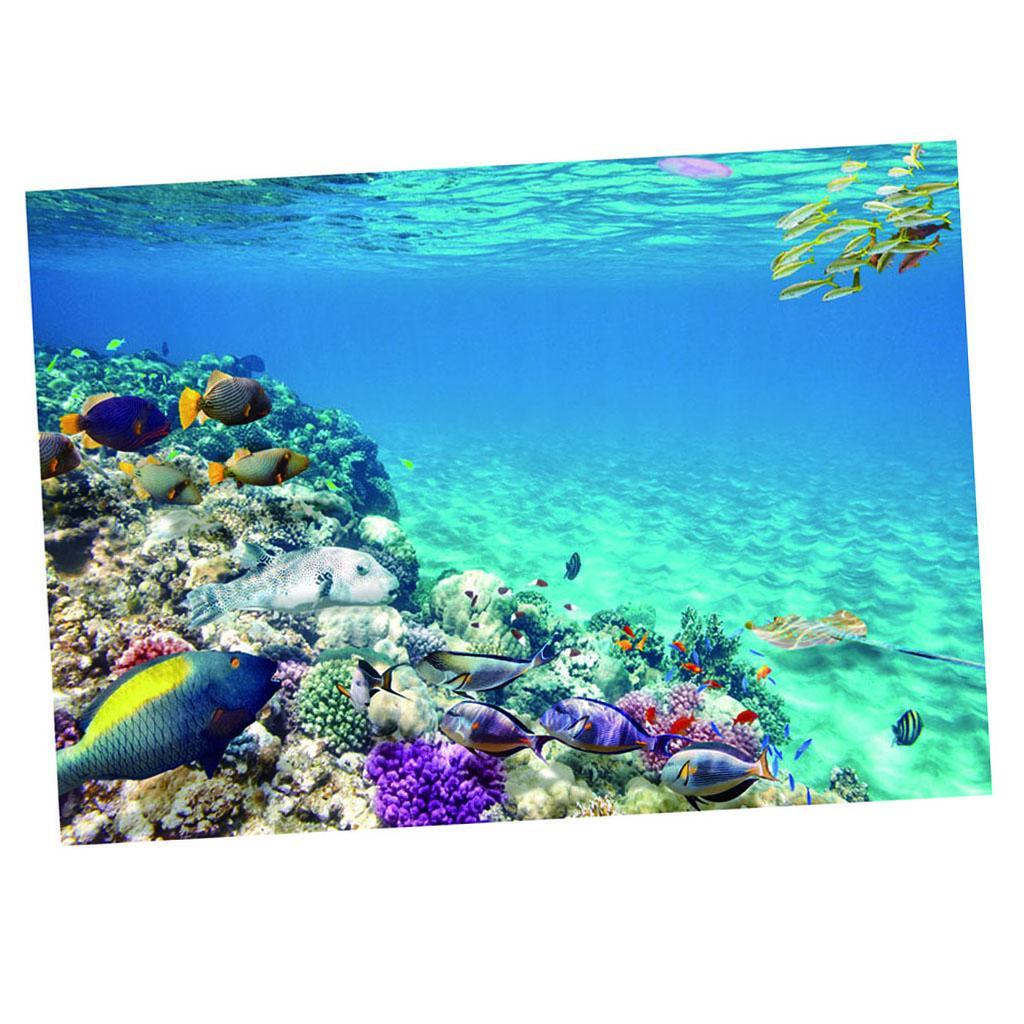Aquarium Background Tank Decorations Pictures PVC Adhesive Poster | eBay