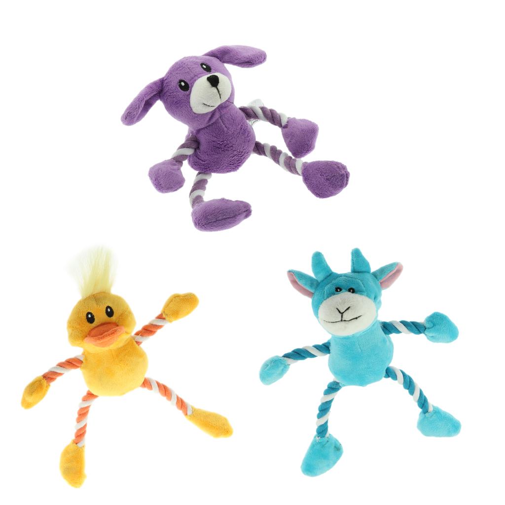 Dog Training Biting Squeak Plush Durable Chew Toy Teeth Cleaning Calf