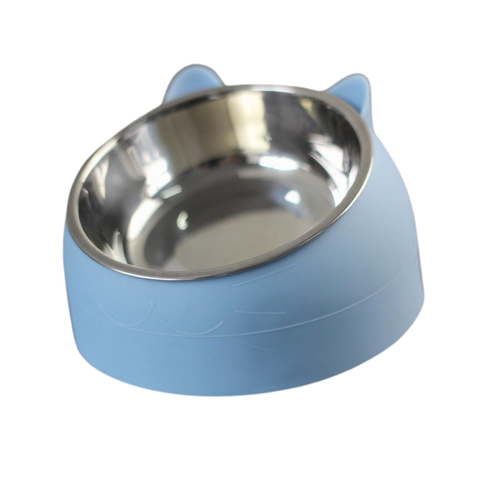 Pet Feeder Raised Single Bowl Blue