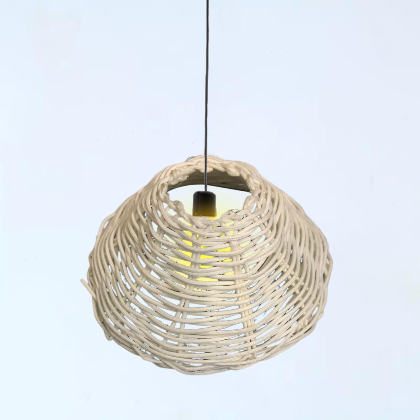 Handwoven Rattan Lamp Shade Hanging Light Cover Chandelier Shades Bulb Guard