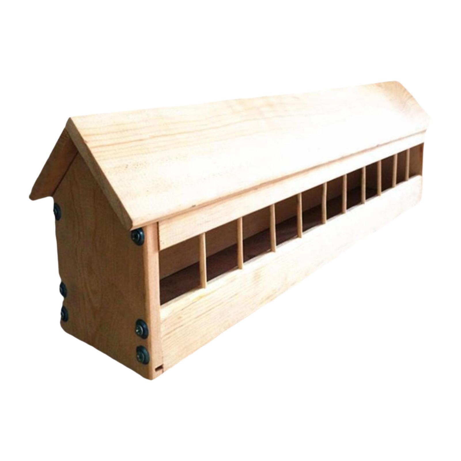 Pigeon Feeder Trough Less Waste Wood Bird Dispenser for Farm Pigeons Poultry