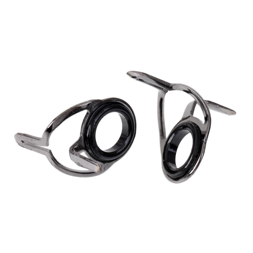 10Pcs/set Ceramic Rod Eye Rings Fishing Rod Guides Tip Stainless Steel