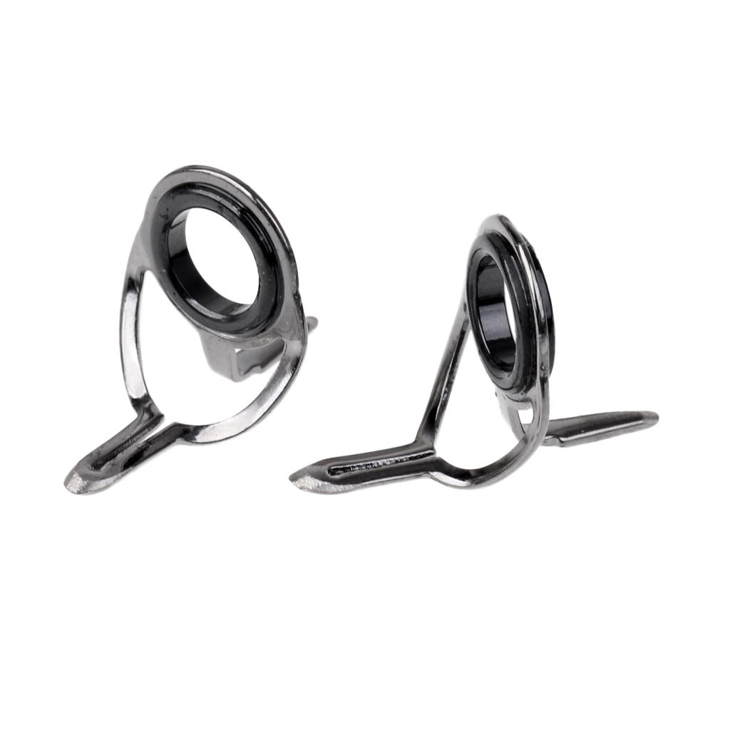 10Pcs/set Ceramic Rod Eye Rings Fishing Rod Guides Tip Stainless Steel