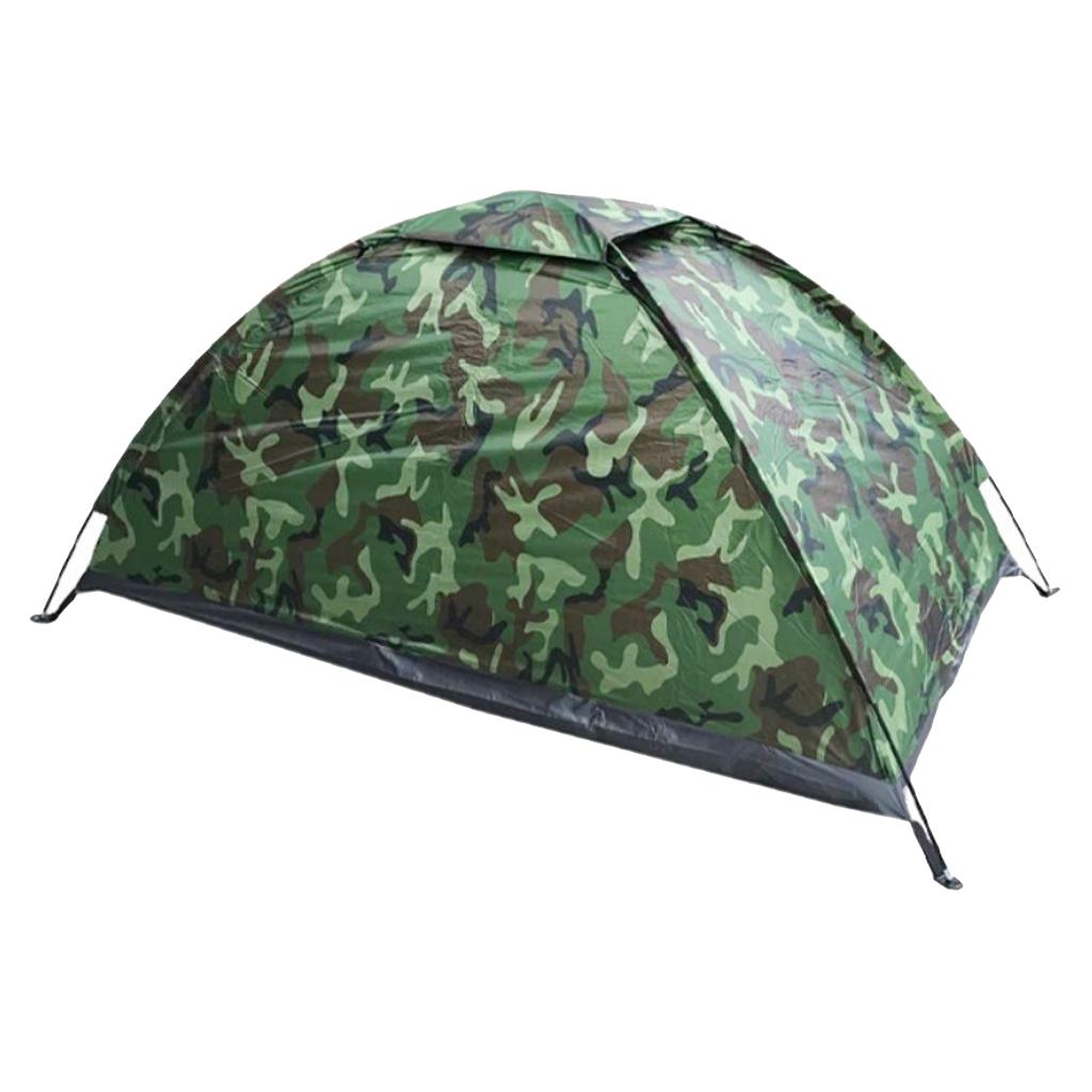 Single Camouflage Tent Waterproof Windproof Shelter Canopy Camping Hiking