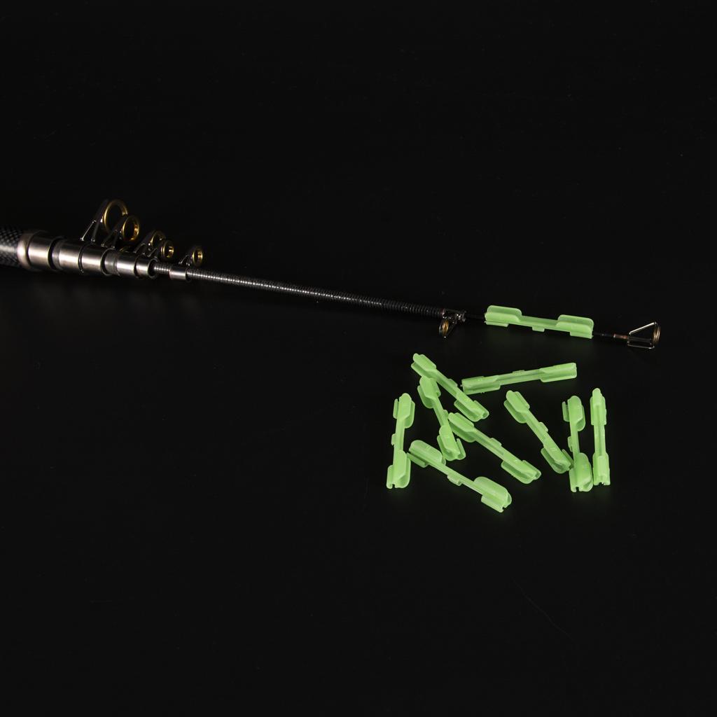 4x10pcs Fluorescent Glow Stick Clip Fishing Rod Clips Small L