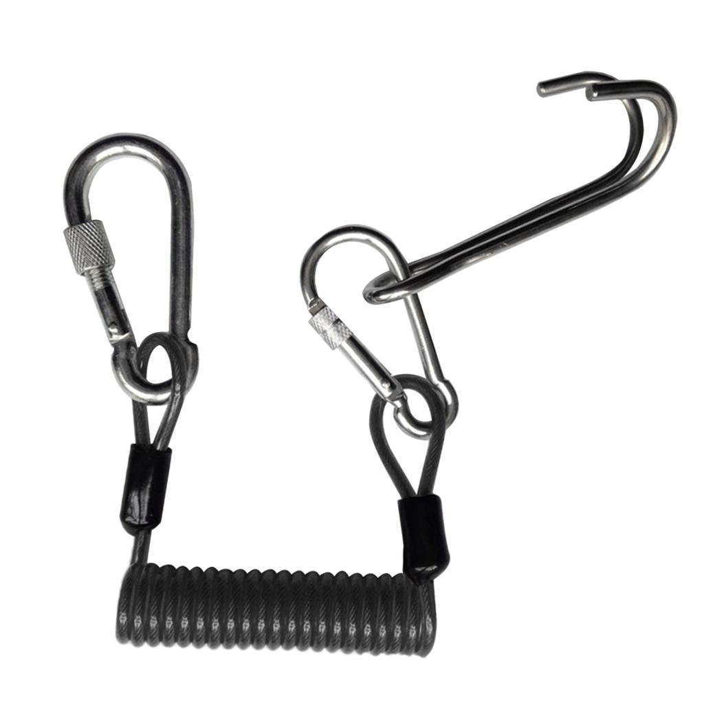 3pcs Safety Scuba Diving Diver Dual Reef Hook & Coil Lanyard Swivel Clip