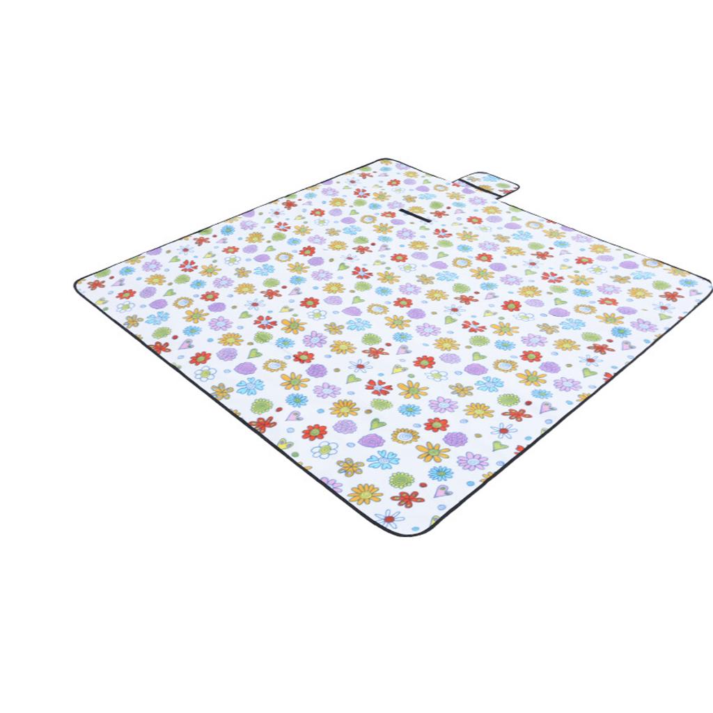 Outdoor Beach Folding Camping Mattress Pad 2x1.5M White Flower