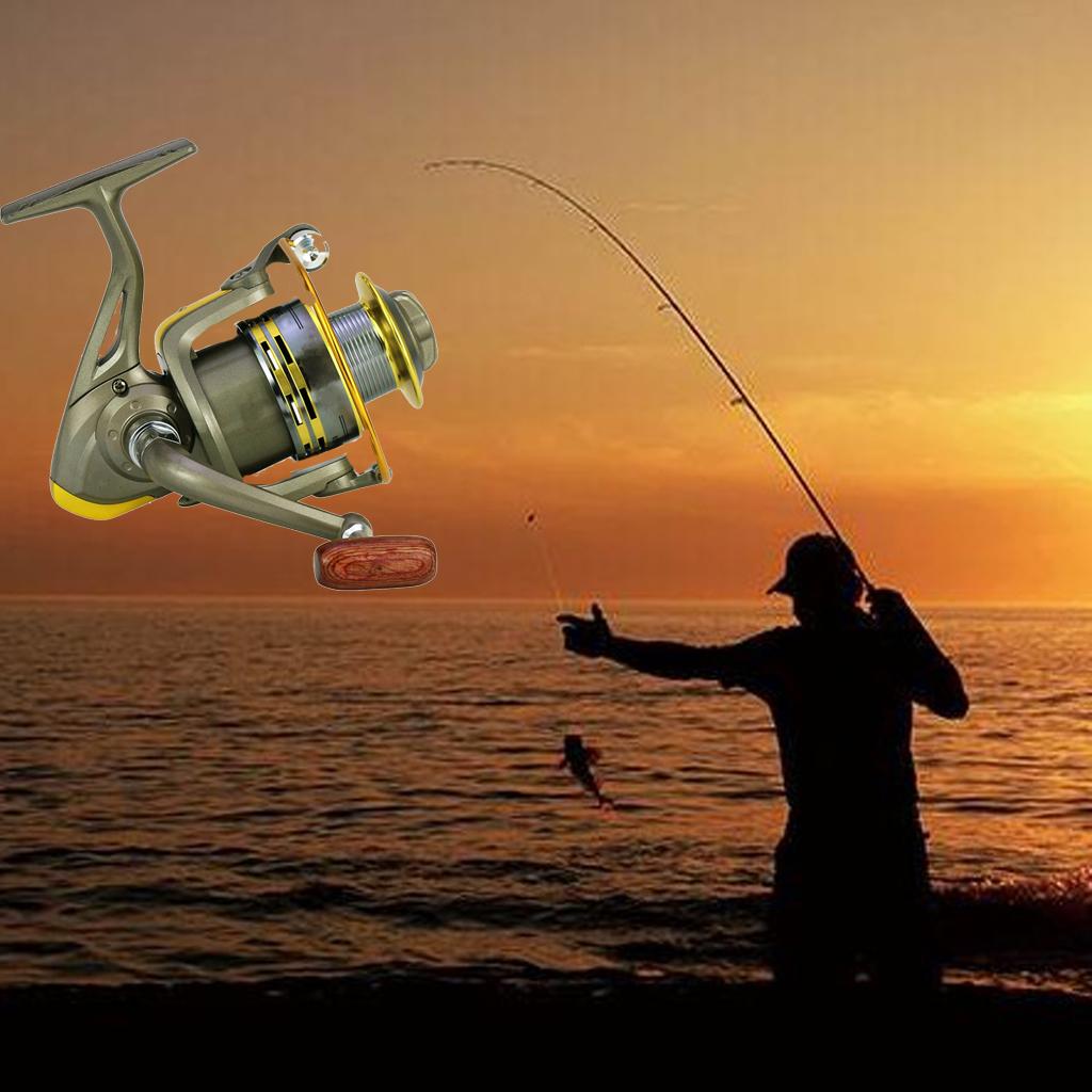 Professional Metal 13BB Spinning Fishing Reel Wheels Wooden Handshake GS5000