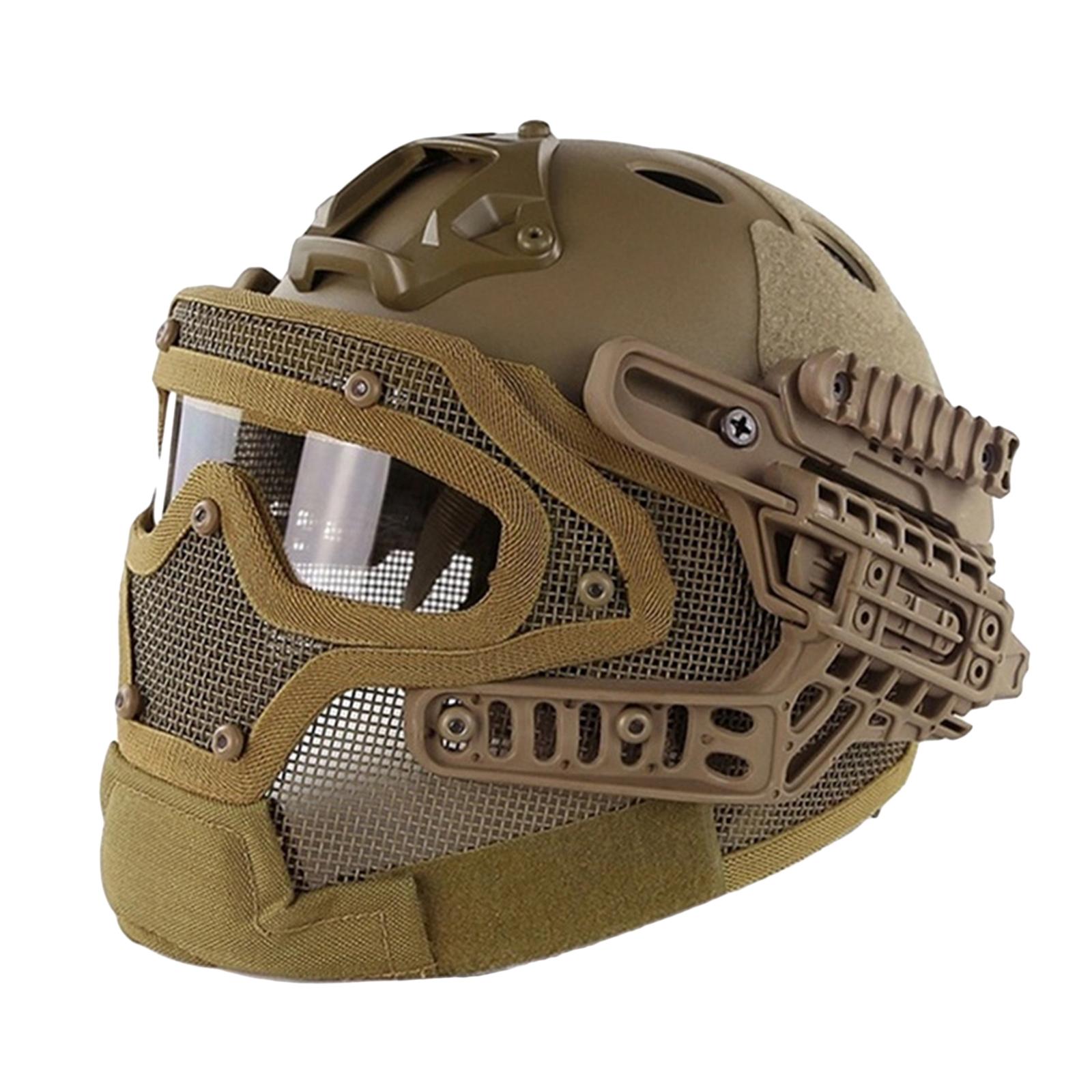 Tactical Airsoft Paintball Protect Combat FAST Helmet Brown