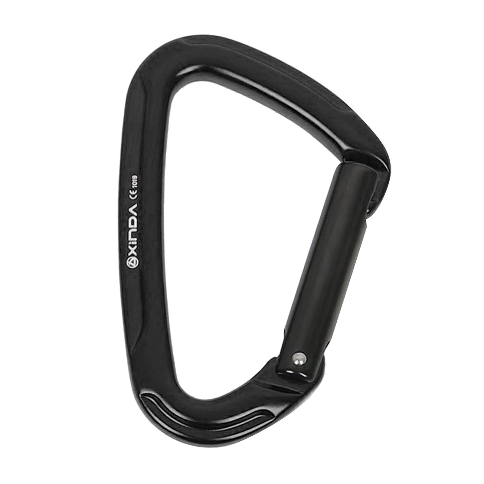 25KN Carabiner 4" Gate Auto Locking Lock Keychain Clasp Black