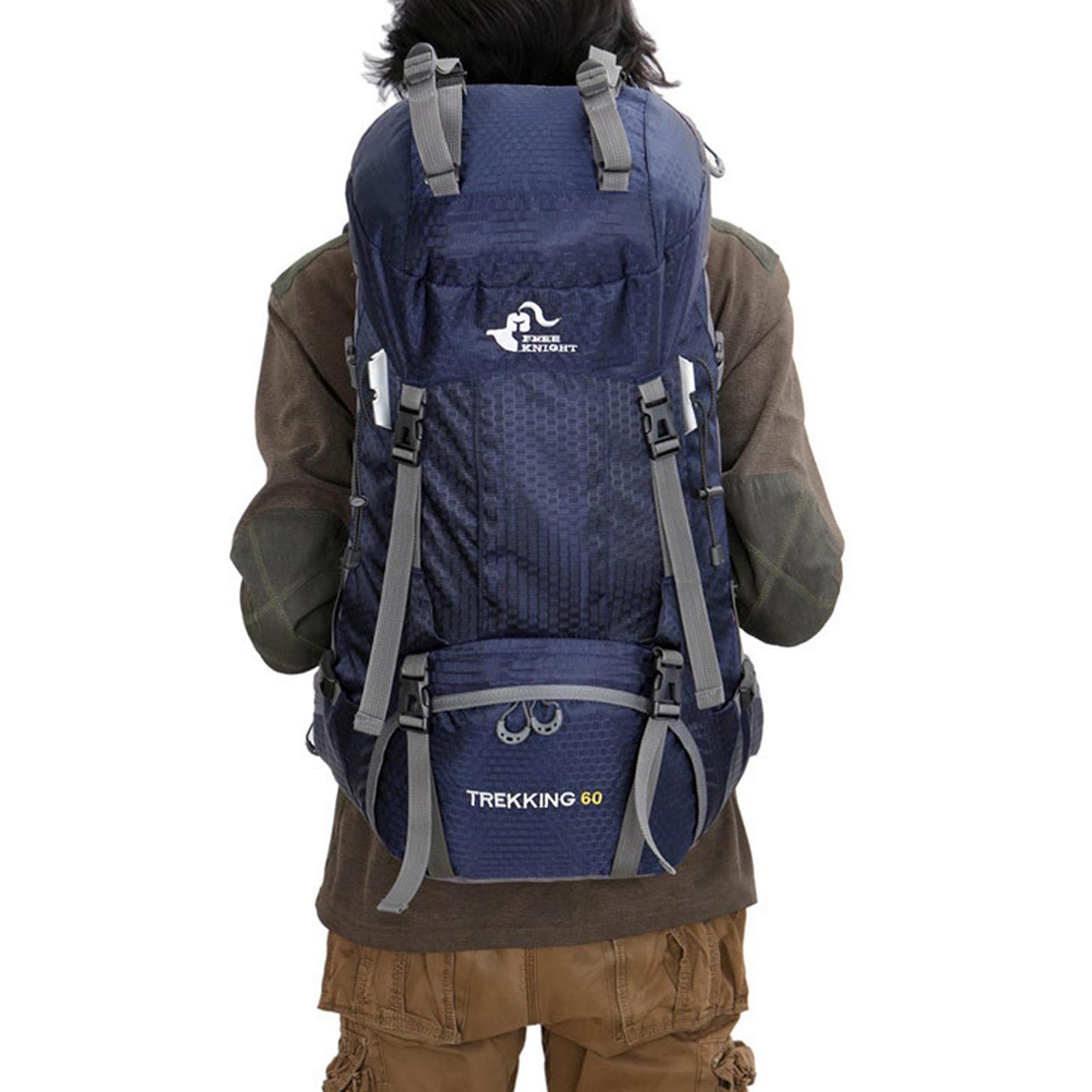 Waterproof 60L Backpack Rucksack Hiking Camping Trekking Bag Pack Blue