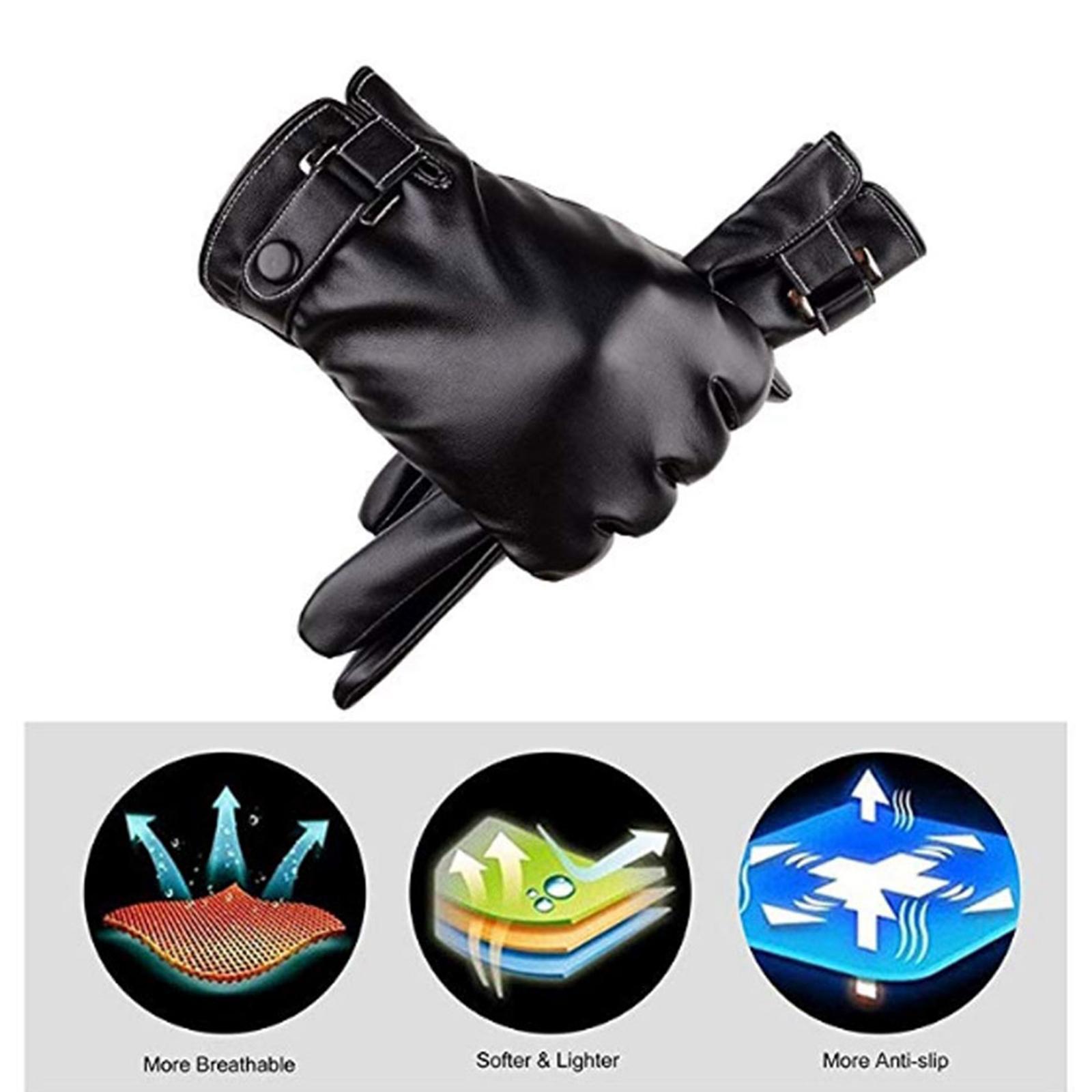 Waterproof Winter Gloves Driving Running Touch Screen Warm Gloves Black