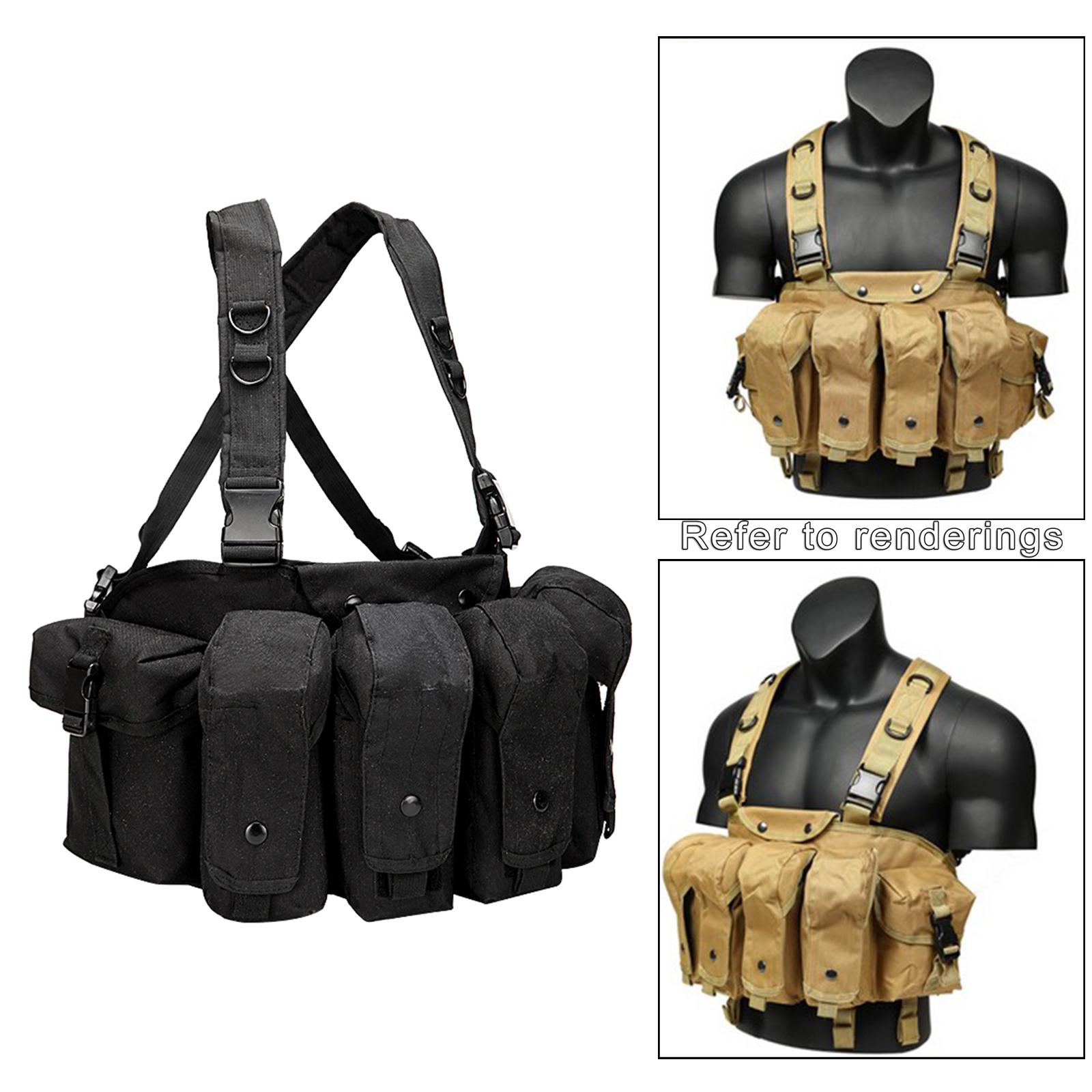 MOLLE Harness Chest Rig Adjustable Tactical Modular Vest Black