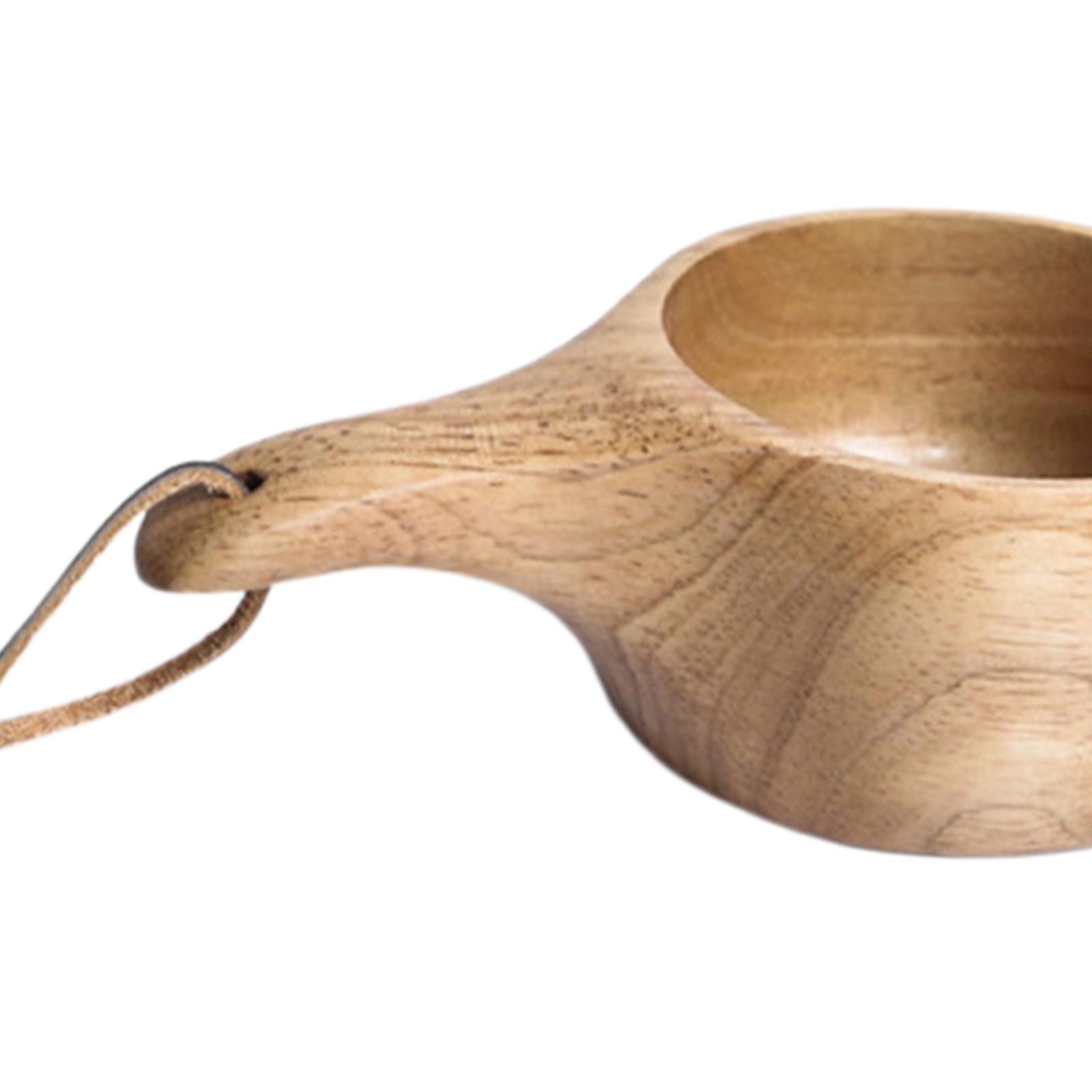 Portable Wooden Drinking Cup Tableware  Hiking Outdoor Camping 18x6x10.5cm