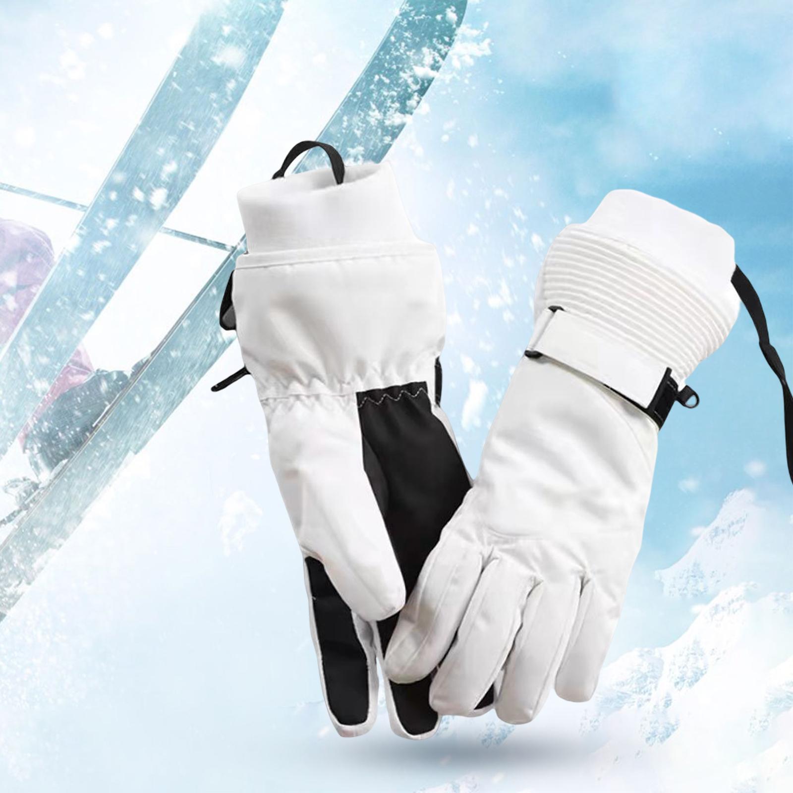 Thermal Windproof Waterproof Winter Gloves Touch Screen Warm Mittens White M