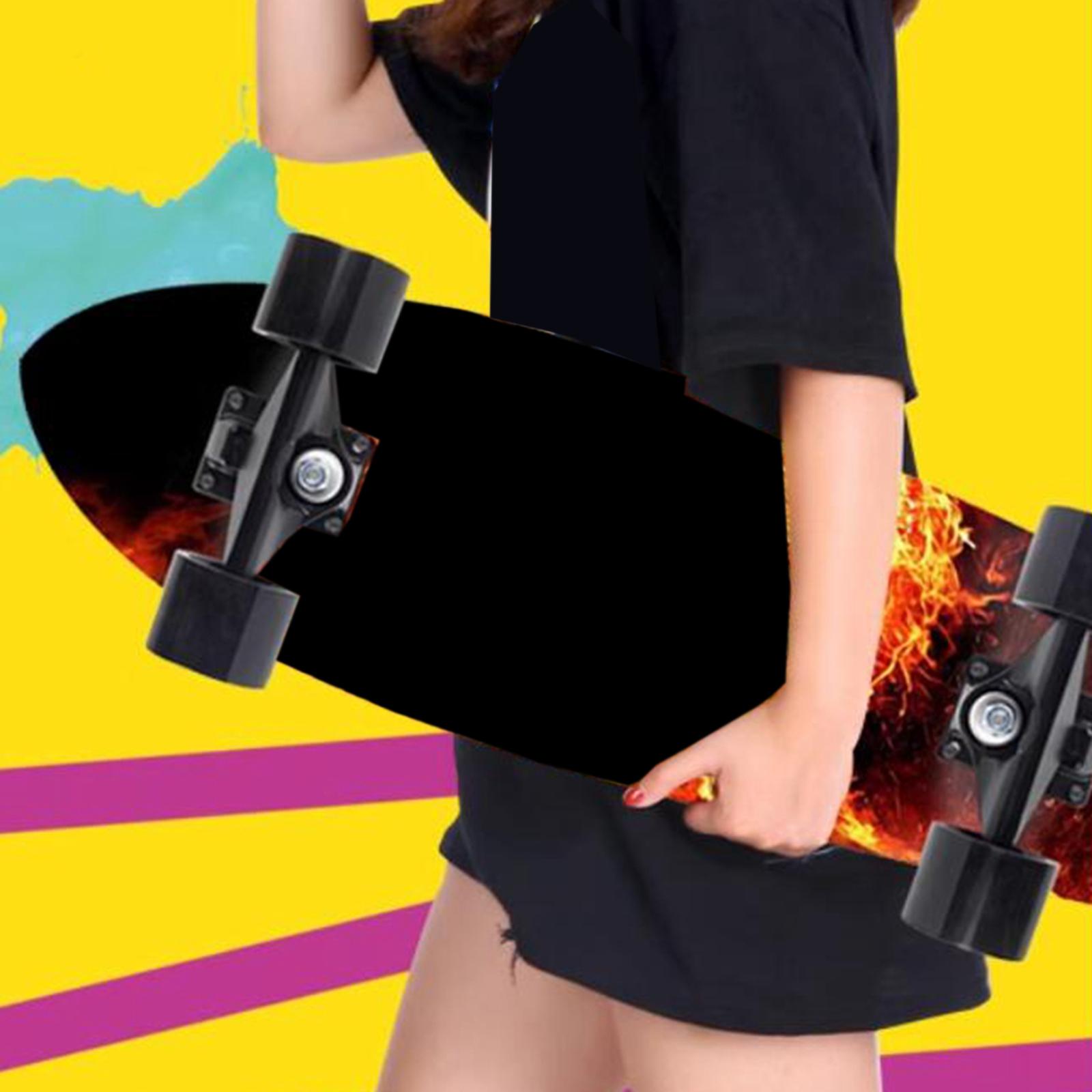 4 Pieces Skateboard Wheels 78A Hardness Durable PU Damping Wheel Replacement Black