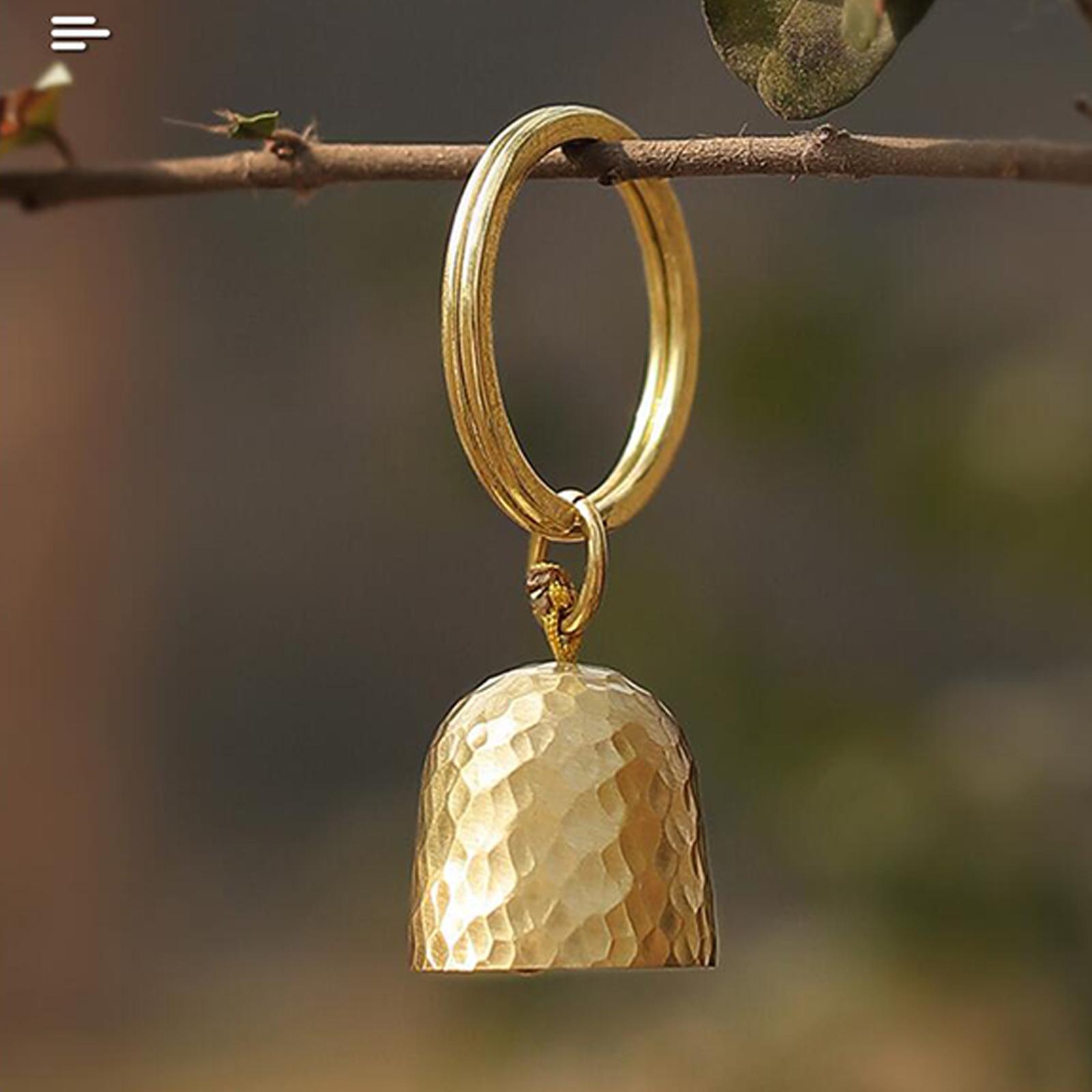 Brass Bell Keychains Pet Necklace Handicraft with Key Rings Keyrings Pendant