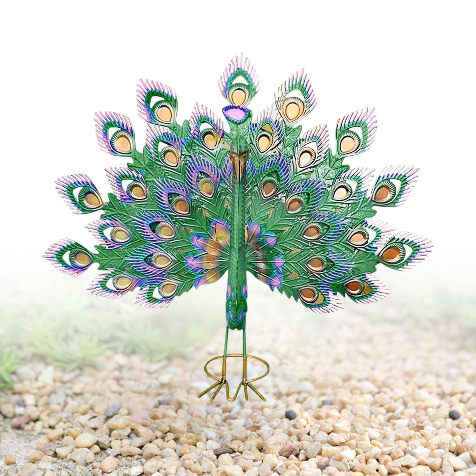 Peacock Ornament Statue Yard Handcraft DIY Pool Animal Figurine Small
