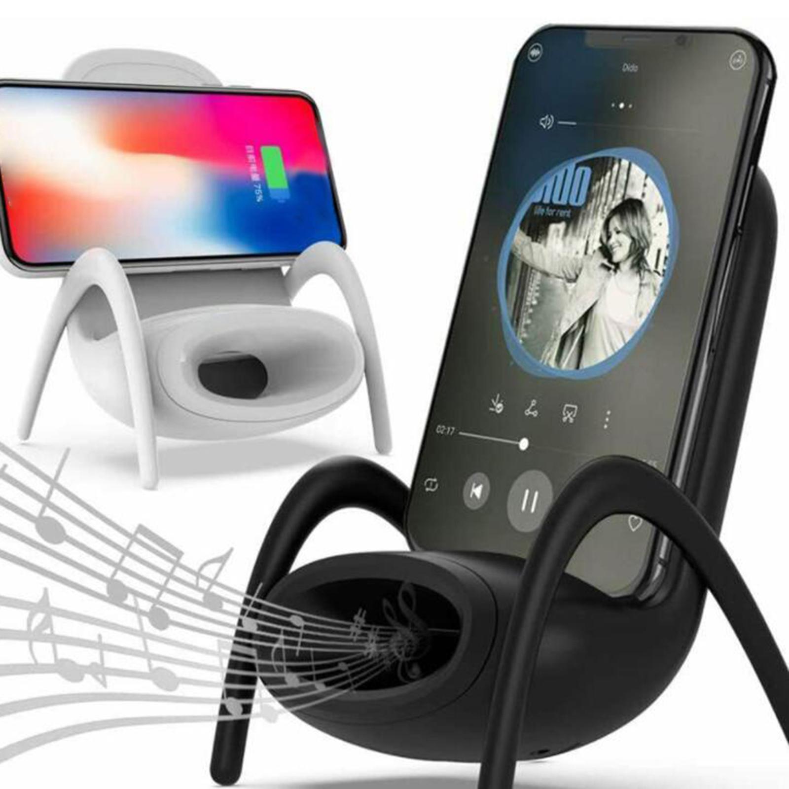 3xAmplifier Wireless Charger Phone Holder for Iphone Chair Shape Black