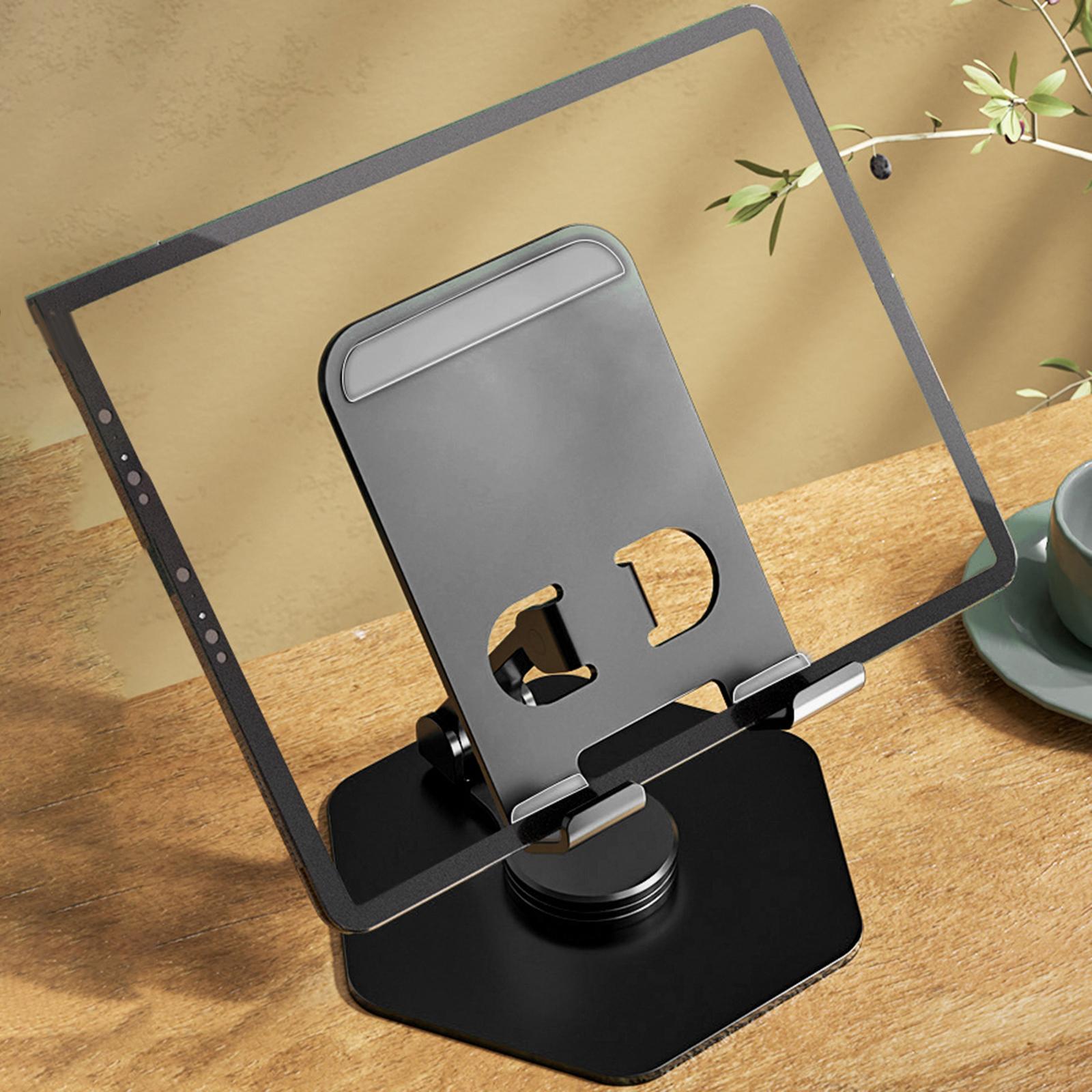 Phone Tablet Stand Holder 360° Rotation Base Phone Mount Stable Foldable Black 