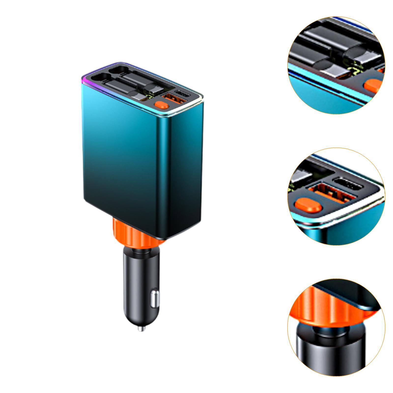 Car Charger Professional Practical High Performance Fast Charging with Light Green