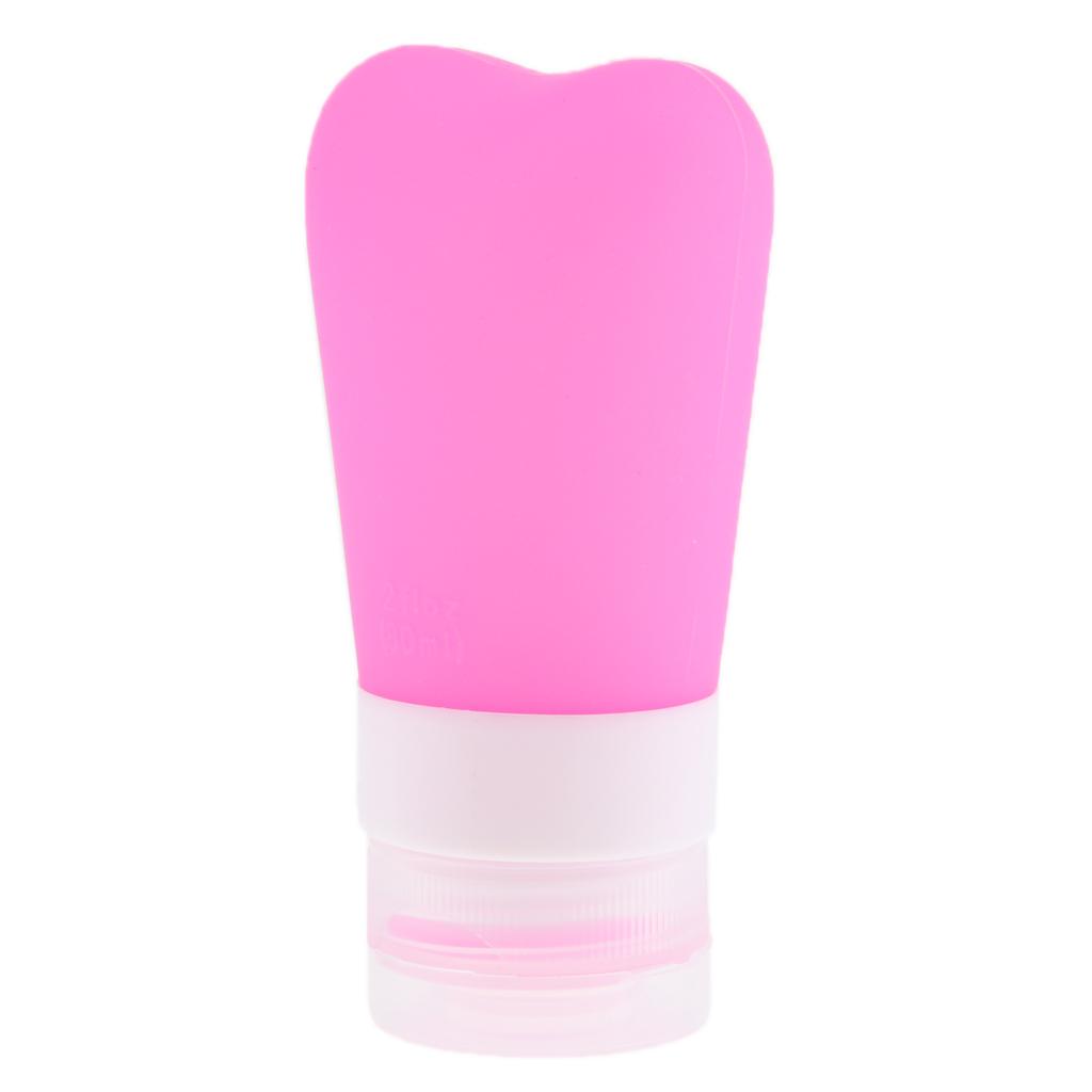 Travel Bottles Refillable Squeezable Silicone Bottles Rose red 38ml
