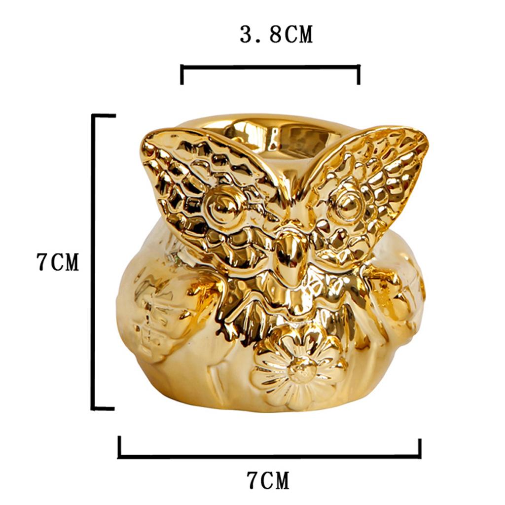 Ceramic Candle Holder Owl Shaped Tea Light Tealight Candleholder Ornament B