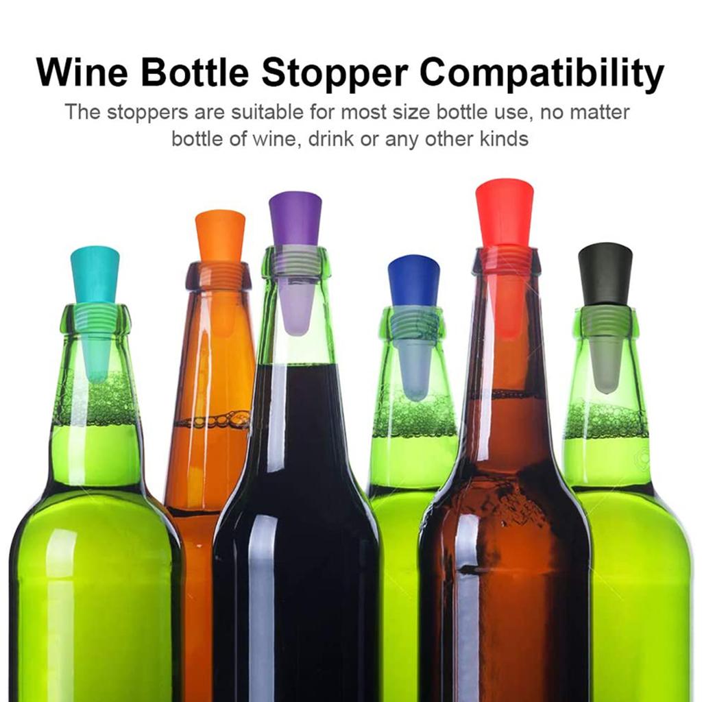 Portable Wine Bottle Stopper Beverage Bottle Stoppers with Grip Top Blue