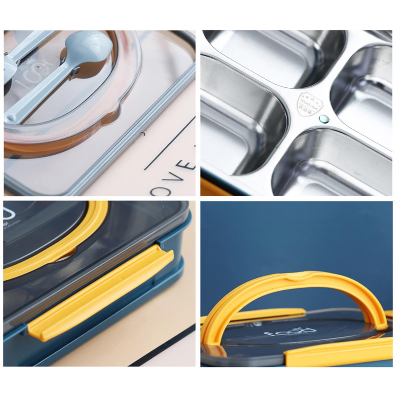 1000ml Stainless Steel Insulated Bento Lunch Box Food Container Blue yellow