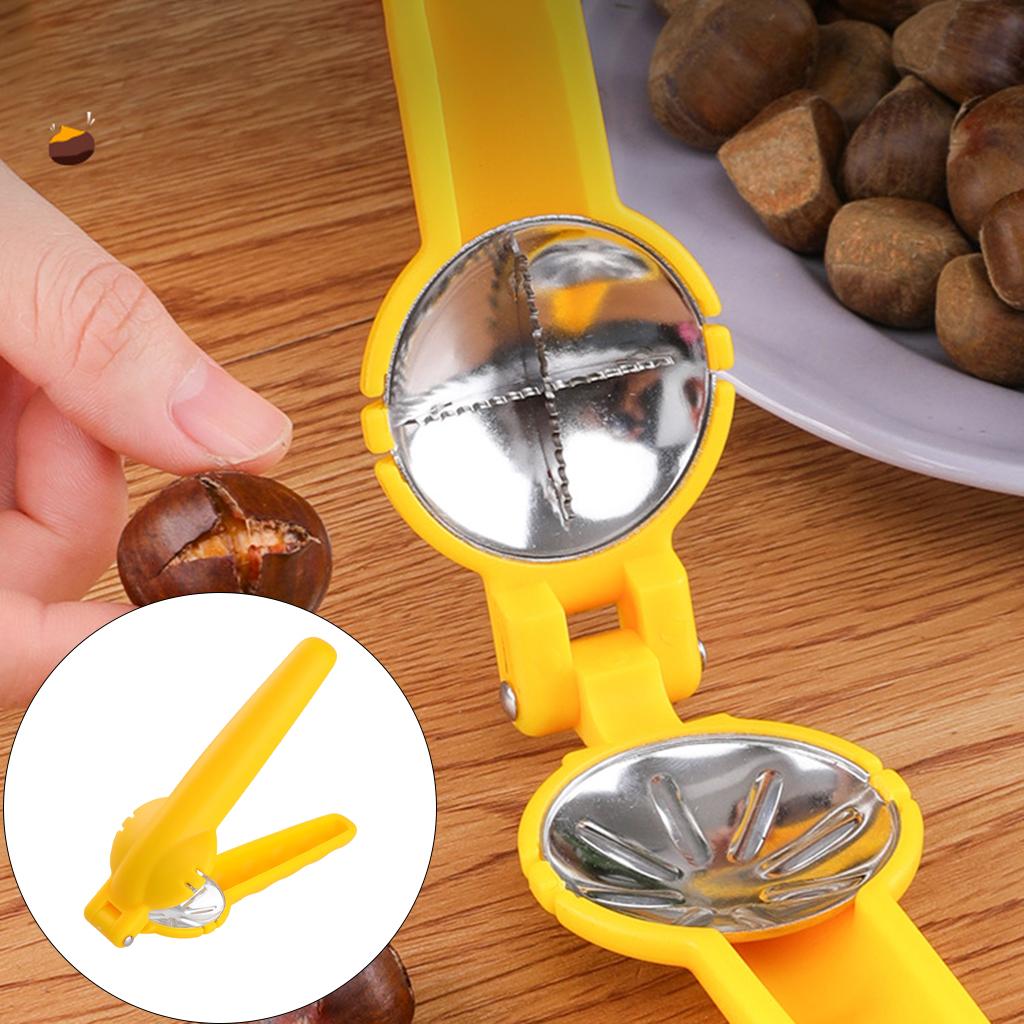 Multifunction Chestnut Clip Walnut Clip Chestnut Cutter for Home Restaurant Yellow