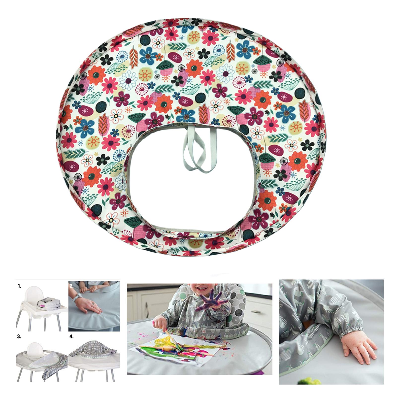 Portable Baby Eating Table Mat Cushion Table Mat Cover for Toddler Kids Flower