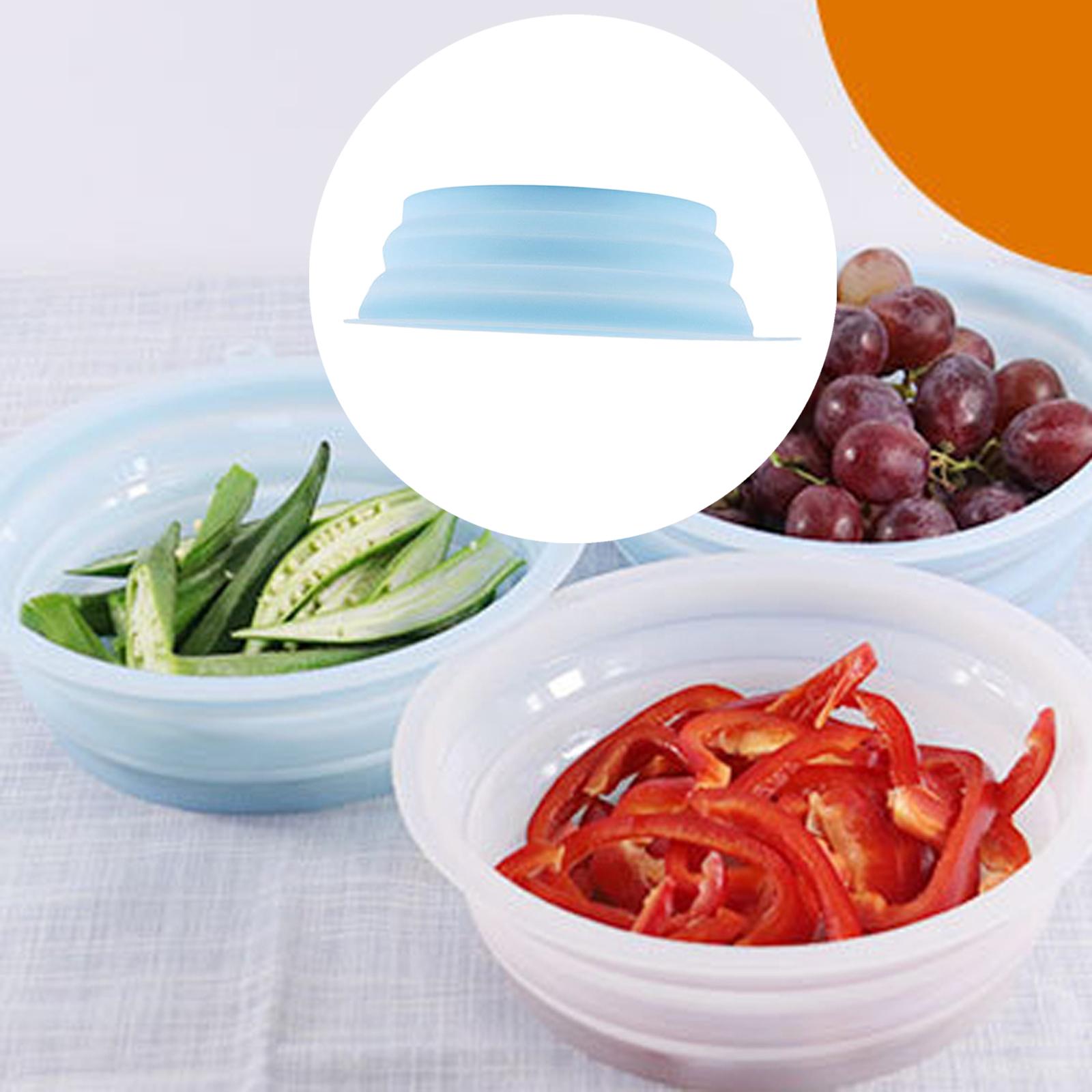 Folding Microwave Splatter Cover Plate Cover for Fruit  Light Blue